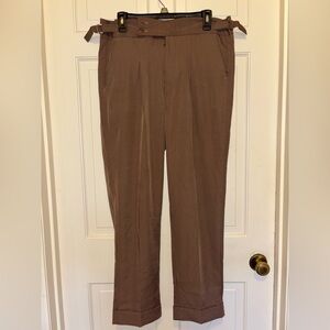 Women's Brown Straight Leg Pants formal casual work travel party holiday gifts